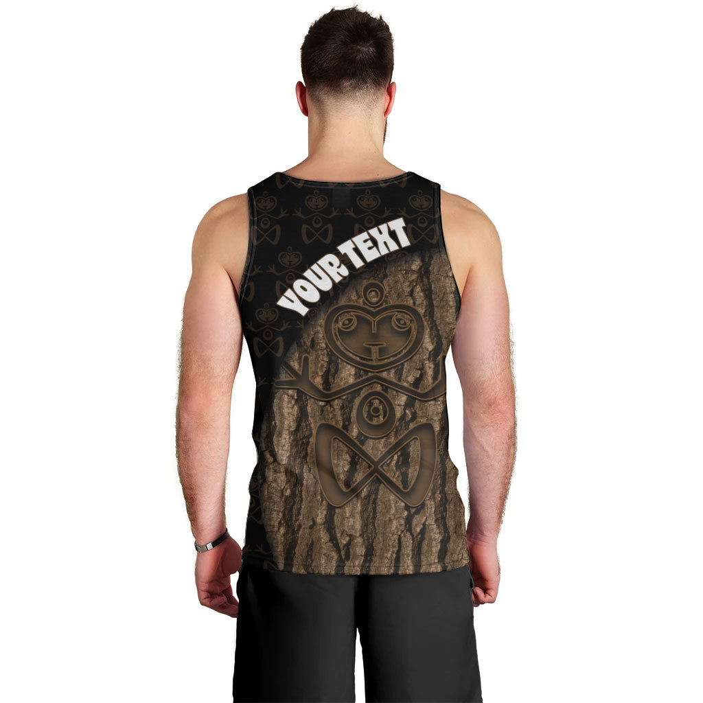 Moriori Kekoru New Zealand Personalised Men Tank Top Kopi Rakau Carving Chatham Islands Map