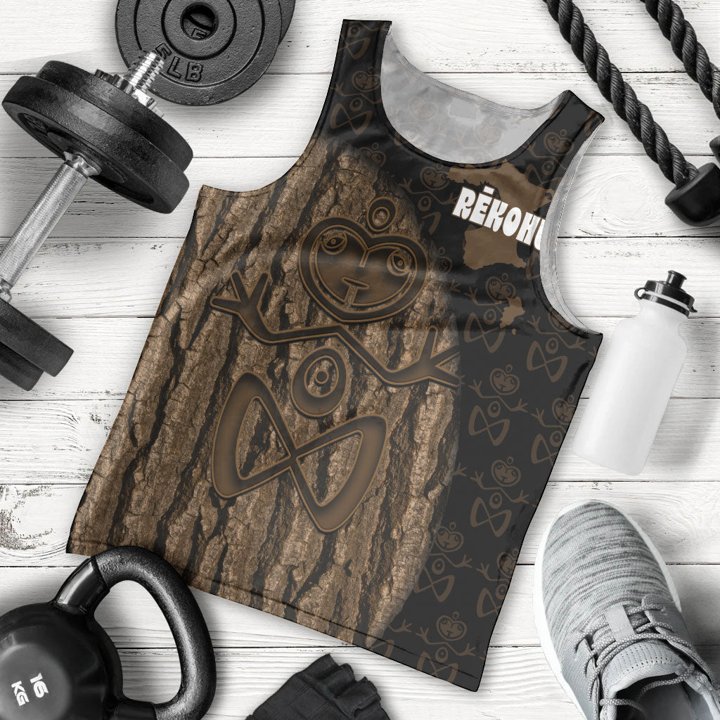 Moriori Kekoru New Zealand Personalised Men Tank Top Kopi Rakau Carving Chatham Islands Map