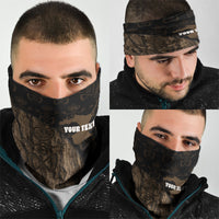 Moriori Kekoru New Zealand Personalised Neck Gaiter Kopi Rakau Carving Chatham Islands Map