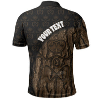 Moriori Kekoru New Zealand Personalised Polo Shirt Kopi Rakau Carving Chatham Islands Map