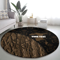 Moriori Kekoru New Zealand Personalised Round Carpet Kopi Rakau Carving Chatham Islands Map