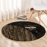 Moriori Kekoru New Zealand Personalised Round Carpet Kopi Rakau Carving Chatham Islands Map