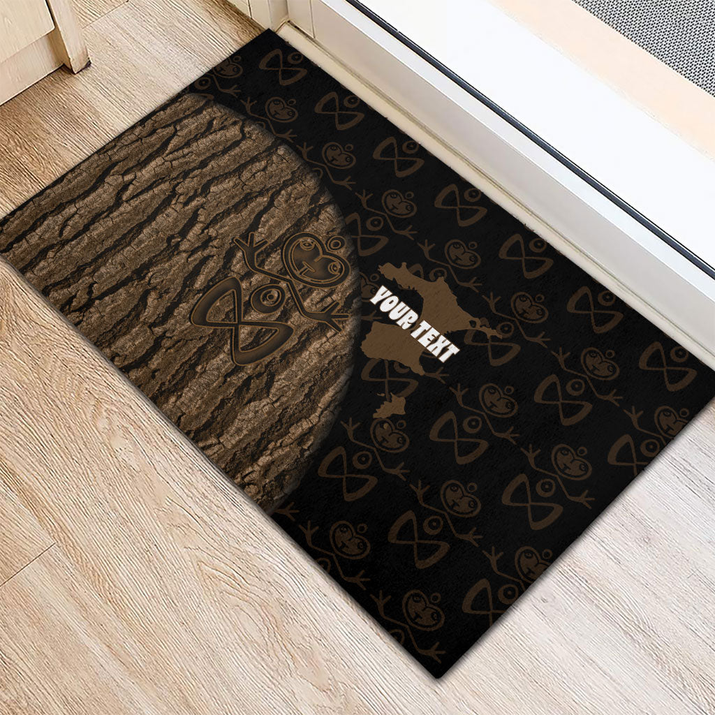 Moriori Kekoru New Zealand Personalised Rubber Doormat Kopi Rakau Carving Chatham Islands Map