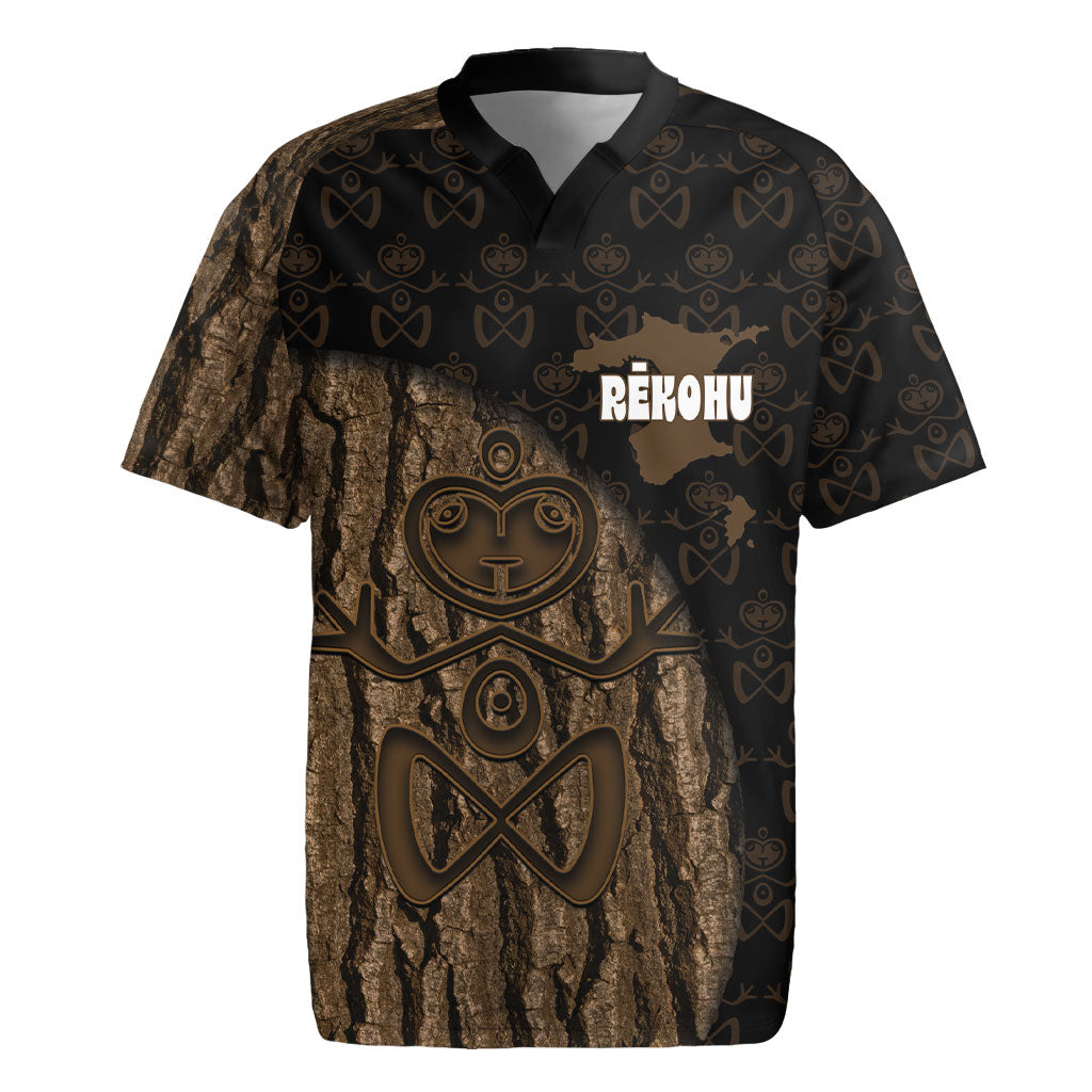 Moriori Kekoru New Zealand Personalised Rugby Jersey Kopi Rakau Carving Chatham Islands Map