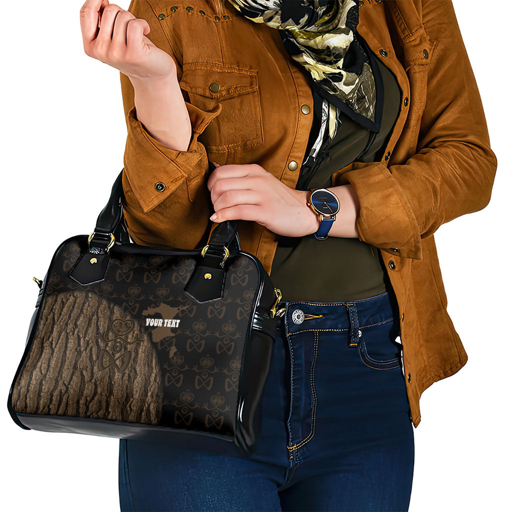 Moriori Kekoru New Zealand Personalised Shoulder Handbag Kopi Rakau Carving Chatham Islands Map
