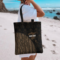 Moriori Kekoru New Zealand Personalised Tote Bag Kopi Rakau Carving Chatham Islands Map