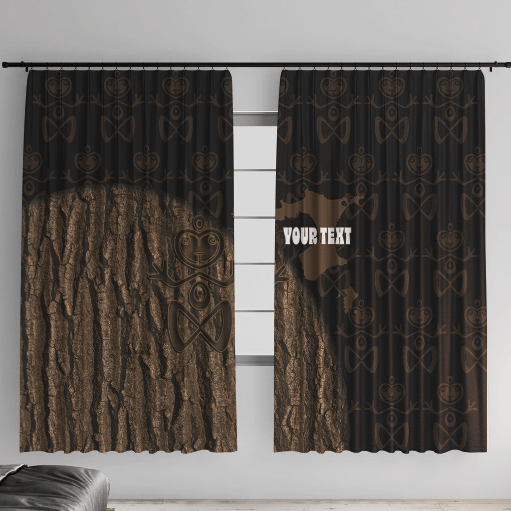 Moriori Kekoru New Zealand Personalised Window Curtain Kopi Rakau Carving Chatham Islands Map