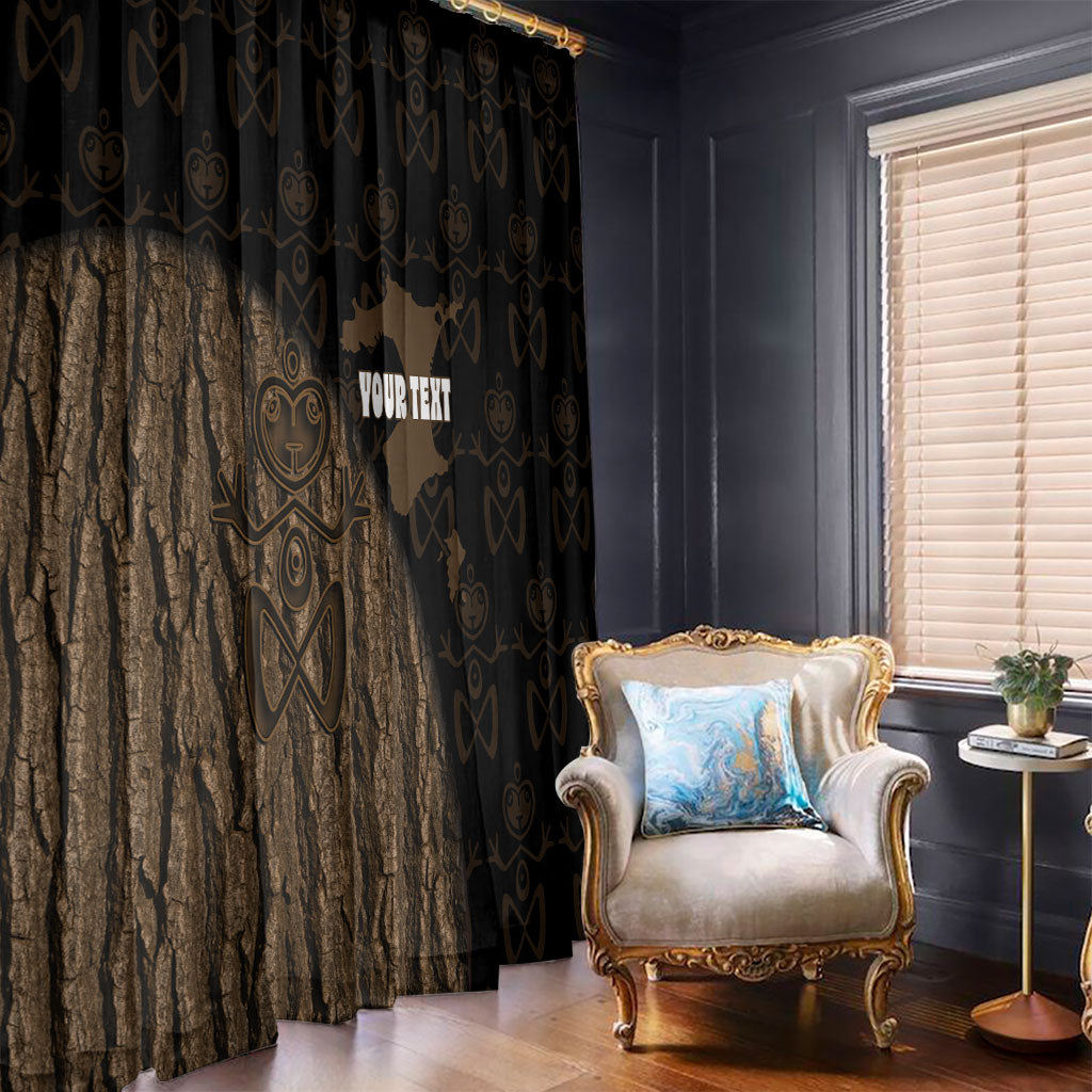 Moriori Kekoru New Zealand Personalised Window Curtain Kopi Rakau Carving Chatham Islands Map