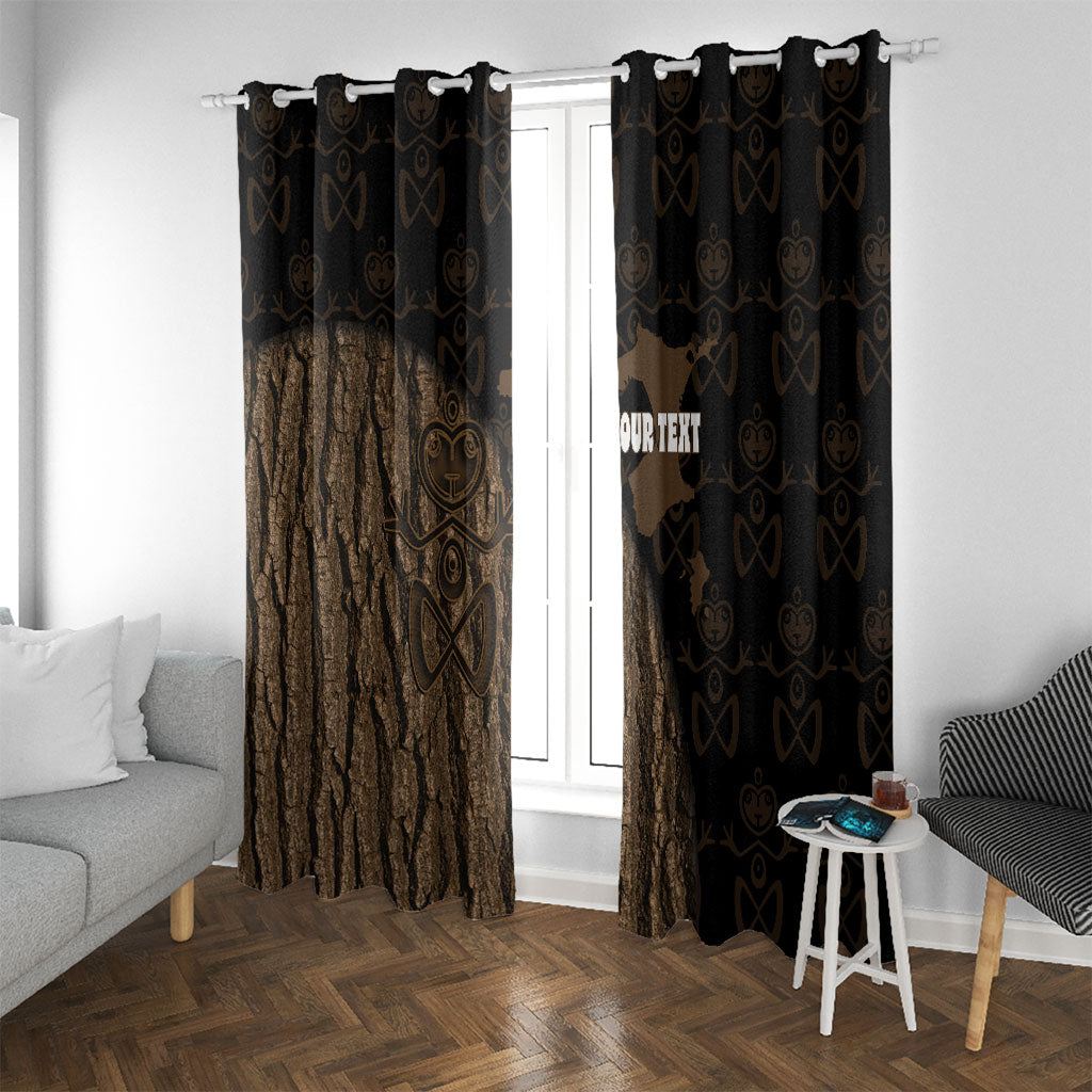 Moriori Kekoru New Zealand Personalised Window Curtain Kopi Rakau Carving Chatham Islands Map