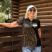 Moriori Kekoru New Zealand Personalised Women Polo Shirt Kopi Rakau Carving Chatham Islands Map