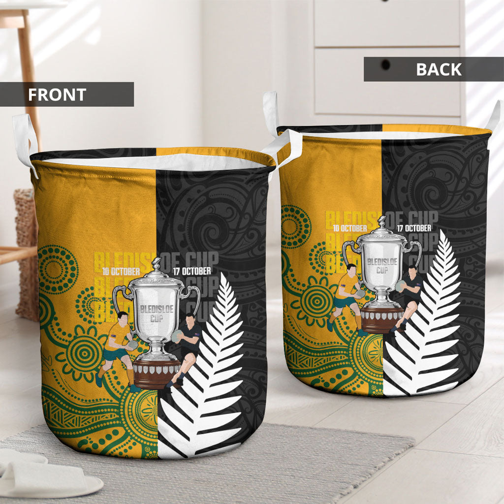 New Zealand Australia Rugby Bledisloe 2026 Laundry Basket Champion Trophy Maori Aboriginal Art