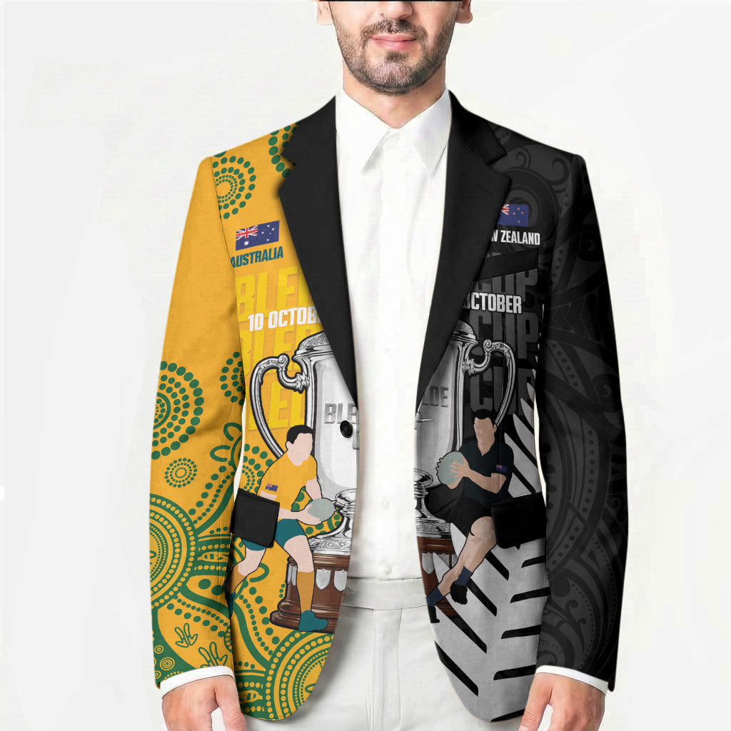 New Zealand Australia Rugby Bledisloe 2026 Custom Blazer Champion Trophy Maori Aboriginal Art