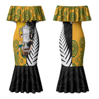 New Zealand Australia Rugby Bledisloe 2026 Custom Family Matching Mermaid Dress and Hawaiian Shirt Champion Trophy Maori Aboriginal Art