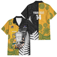 New Zealand Australia Rugby Bledisloe 2026 Custom Family Matching Puletasi and Hawaiian Shirt Champion Trophy Maori Aboriginal Art