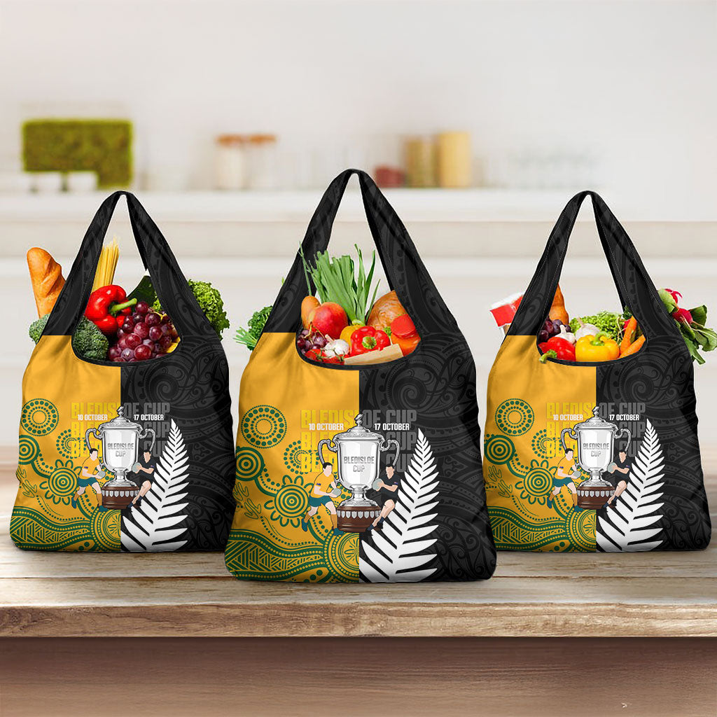 New Zealand Australia Rugby Bledisloe 2026 Grocery Bag Champion Trophy Maori Aboriginal Art