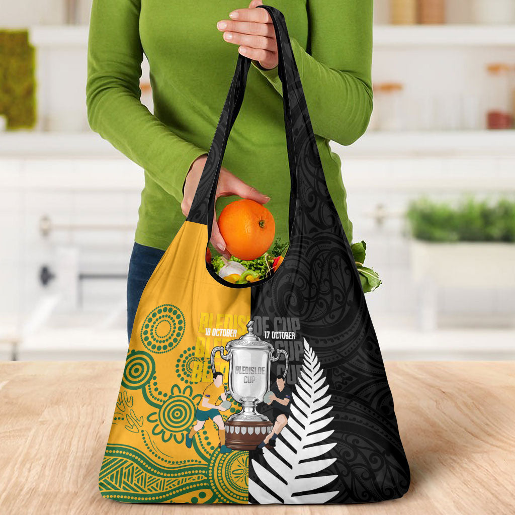 New Zealand Australia Rugby Bledisloe 2026 Grocery Bag Champion Trophy Maori Aboriginal Art
