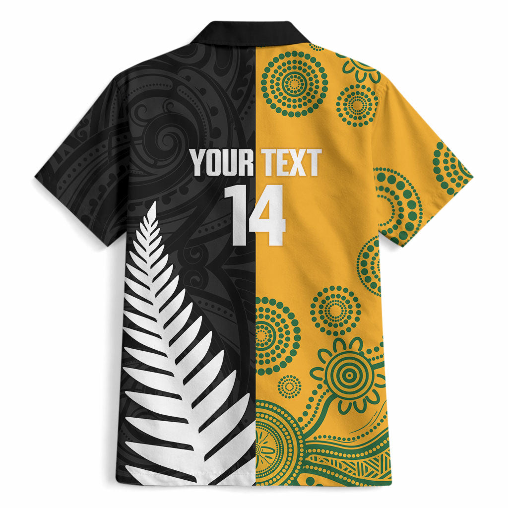 New Zealand Australia Rugby Bledisloe 2026 Custom Hawaiian Shirt Champion Trophy Maori Aboriginal Art