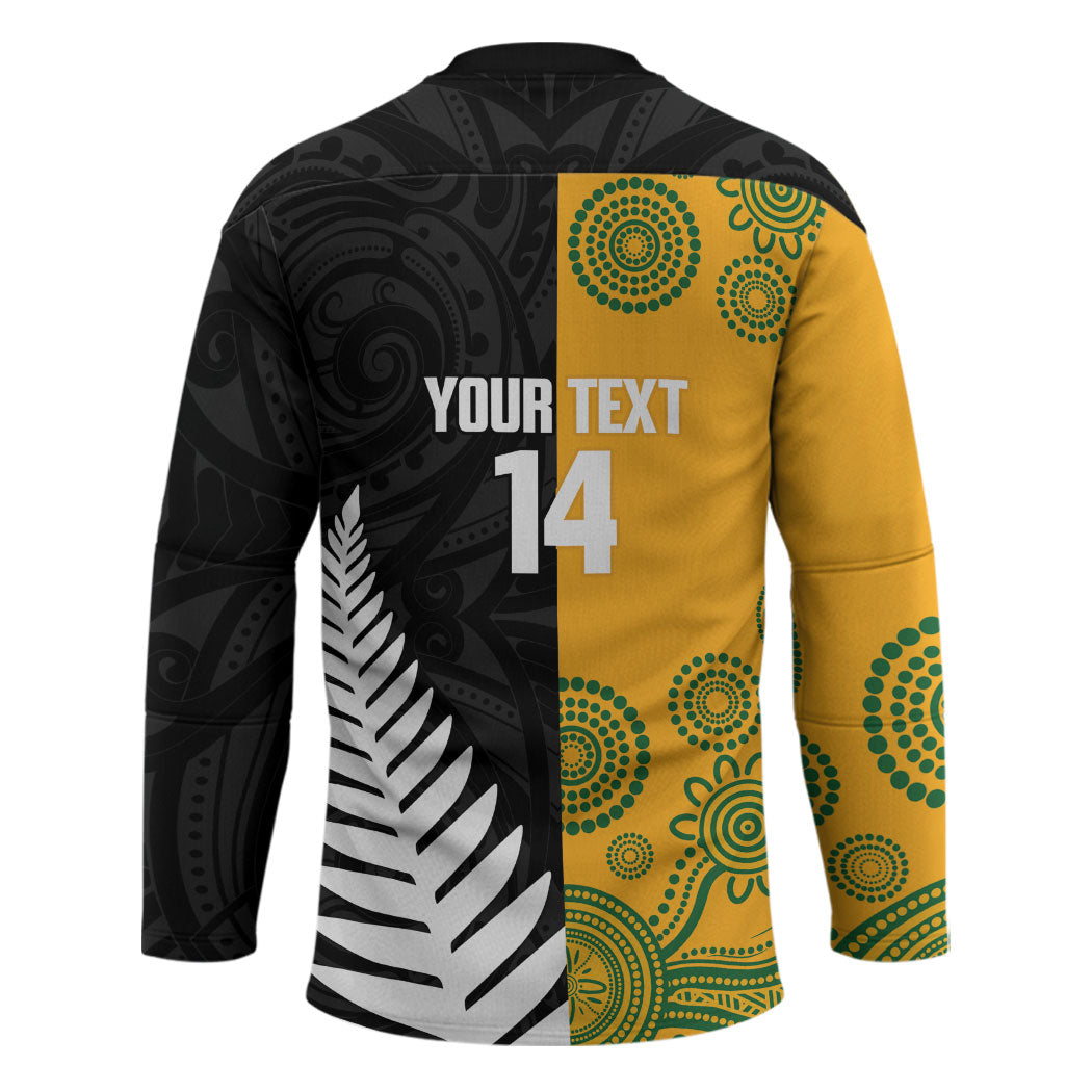 New Zealand Australia Rugby Bledisloe 2026 Custom Hockey Jersey Champion Trophy Maori Aboriginal Art