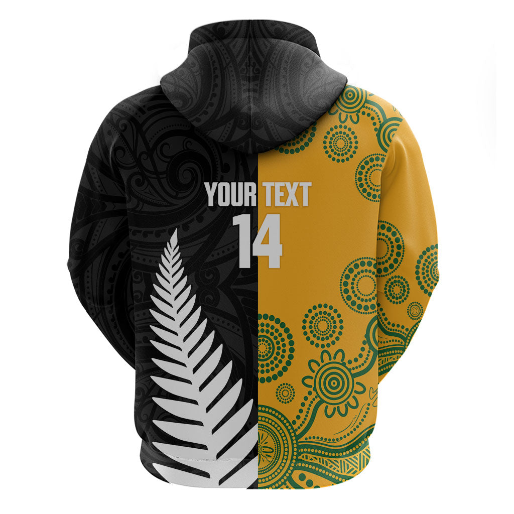 New Zealand Australia Rugby Bledisloe 2026 Custom Hoodie Champion Trophy Maori Aboriginal Art