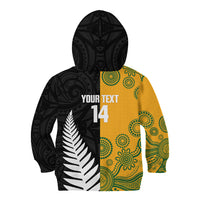 New Zealand Australia Rugby Bledisloe 2026 Custom Kid Hoodie Champion Trophy Maori Aboriginal Art