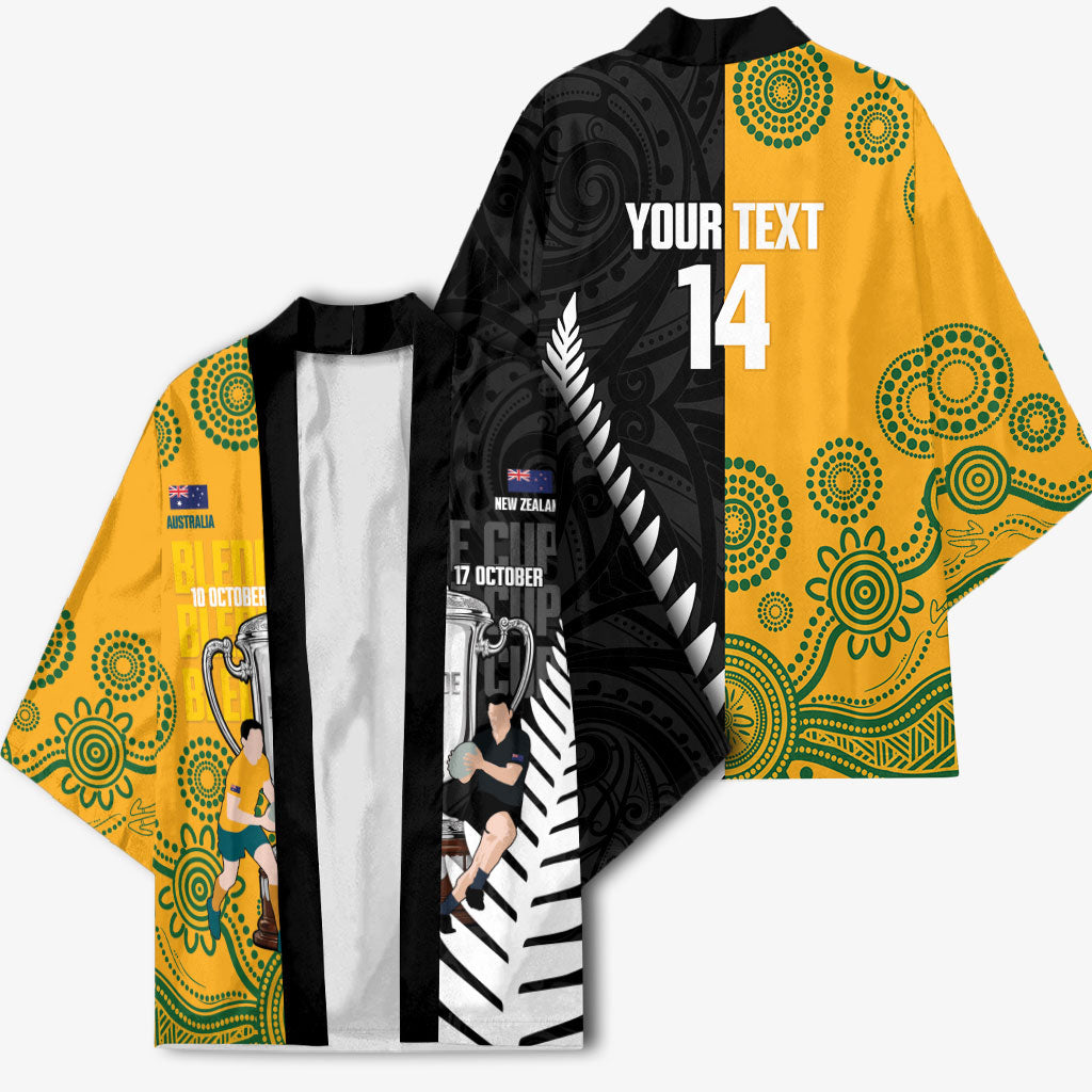 New Zealand Australia Rugby Bledisloe 2026 Custom Kimono Champion Trophy Maori Aboriginal Art