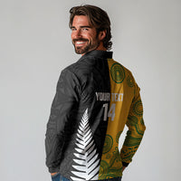 New Zealand Australia Rugby Bledisloe 2026 Custom Long Sleeve Polo Shirt Champion Trophy Maori Aboriginal Art