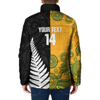 New Zealand Australia Rugby Bledisloe 2026 Custom Padded Jacket Champion Trophy Maori Aboriginal Art