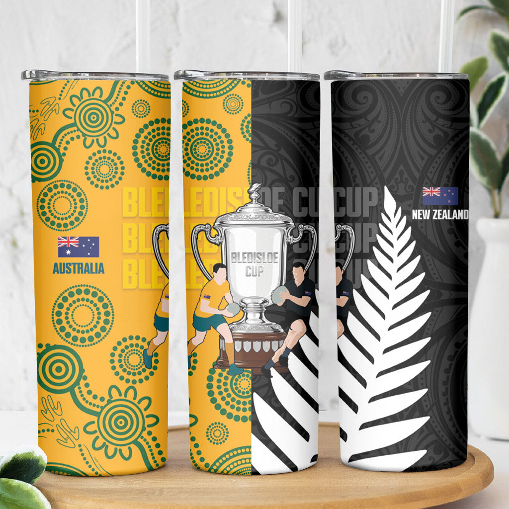 New Zealand Australia Rugby Bledisloe 2026 Skinny Tumbler Champion Trophy Maori Aboriginal Art