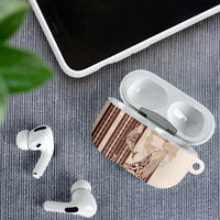 Swimming With Humpback Whales Season Tonga AirPods Case Tongan Tofuaa Ngatu Pattern Brown