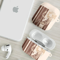 Swimming With Humpback Whales Season Tonga AirPods Case Tongan Tofuaa Ngatu Pattern Brown