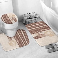 Swimming With Humpback Whales Season Tonga Bathroom Set Tongan Tofuaa Ngatu Pattern Brown