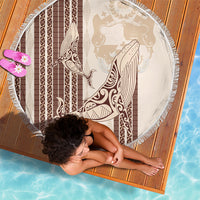 Swimming With Humpback Whales Season Tonga Beach Blanket Tongan Tofuaa Ngatu Pattern Brown