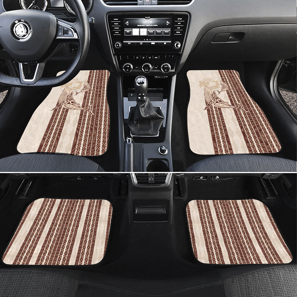 Swimming With Humpback Whales Season Tonga Car Mats Tongan Tofuaa Ngatu Pattern Brown
