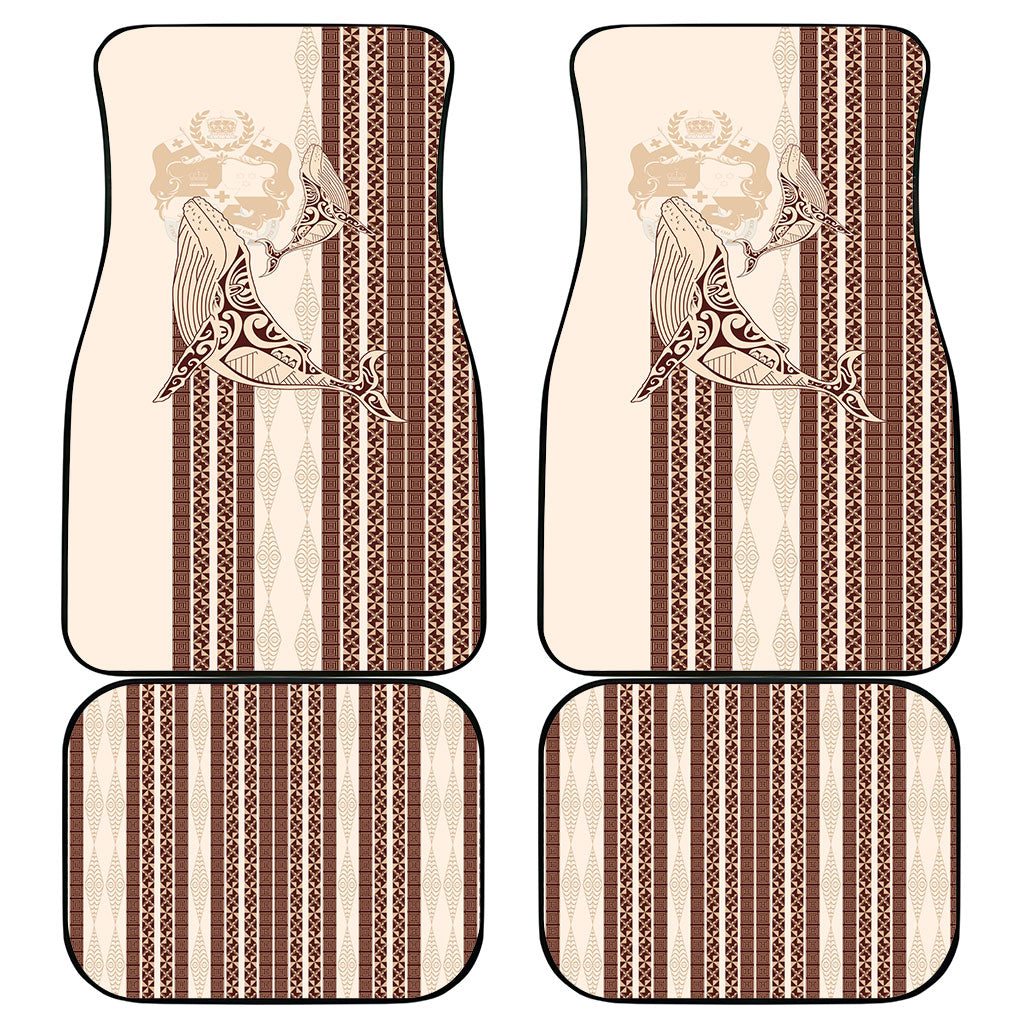 Swimming With Humpback Whales Season Tonga Car Mats Tongan Tofuaa Ngatu Pattern Brown