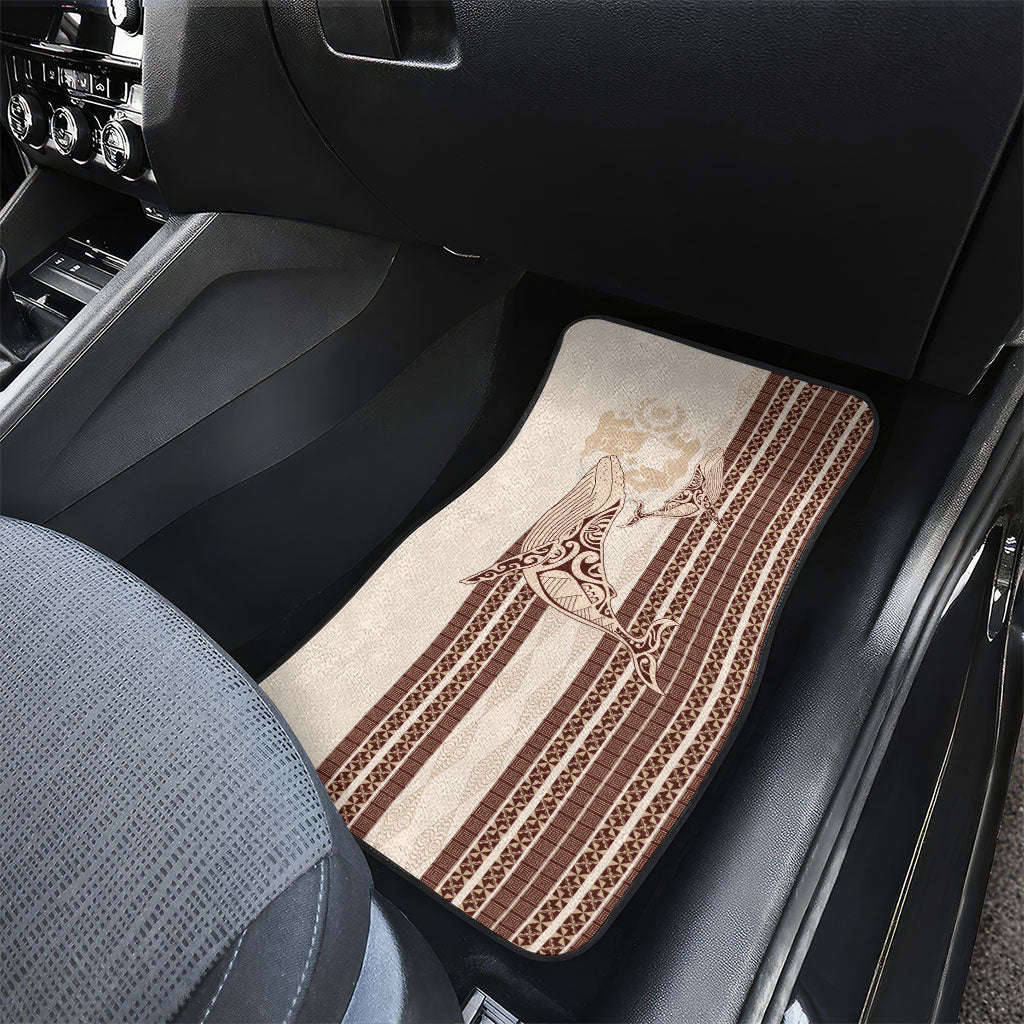 Swimming With Humpback Whales Season Tonga Car Mats Tongan Tofuaa Ngatu Pattern Brown