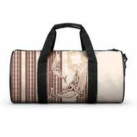 Swimming With Humpback Whales Season Tonga Duffle Bag Tongan Tofuaa Ngatu Pattern Brown