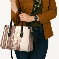 Swimming With Humpback Whales Season Tonga Leather Bag Tongan Tofuaa Ngatu Pattern Brown