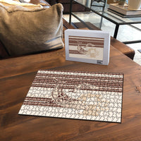 Swimming With Humpback Whales Season Tonga Puzzle Tongan Tofuaa Ngatu Pattern Brown