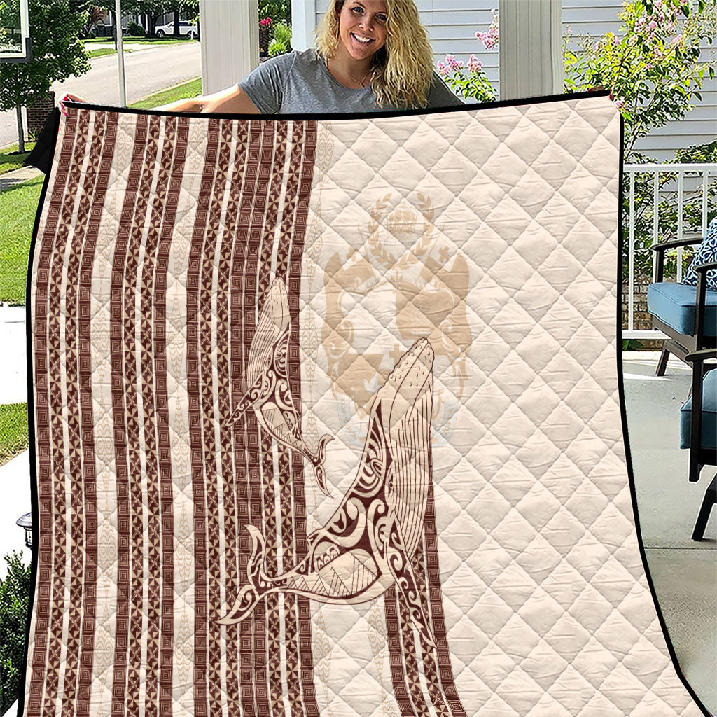 Swimming With Humpback Whales Season Tonga Quilt Tongan Tofuaa Ngatu Pattern Brown
