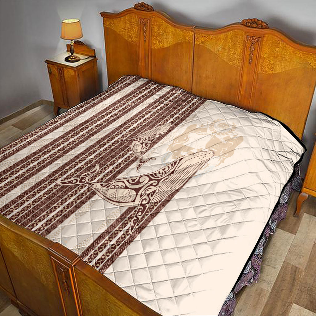Swimming With Humpback Whales Season Tonga Quilt Tongan Tofuaa Ngatu Pattern Brown