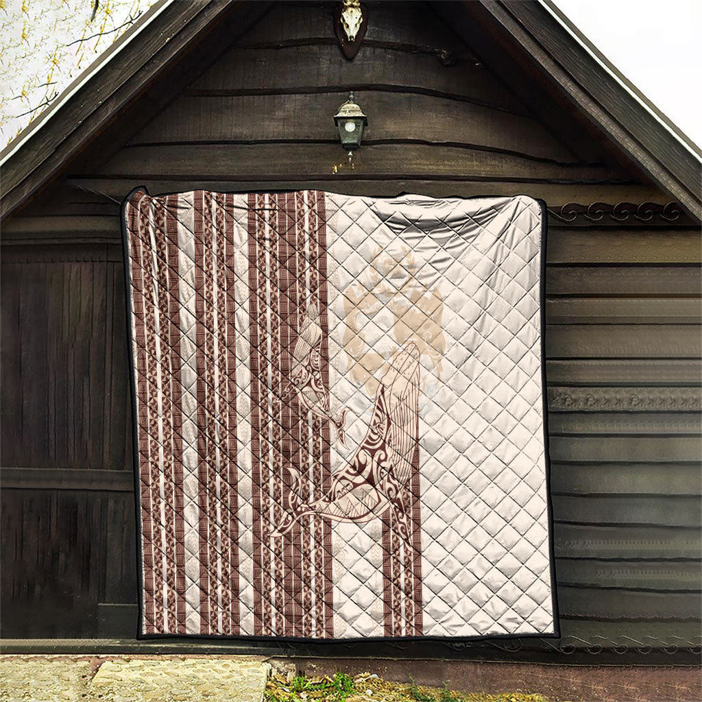 Swimming With Humpback Whales Season Tonga Quilt Tongan Tofuaa Ngatu Pattern Brown