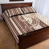 Swimming With Humpback Whales Season Tonga Quilt Bed Set Tongan Tofuaa Ngatu Pattern Brown