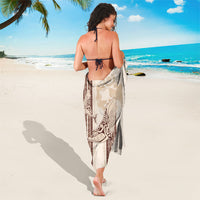 Swimming With Humpback Whales Season Tonga Sarong Tongan Tofuaa Ngatu Pattern Brown