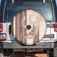 Swimming With Humpback Whales Season Tonga Spare Tire Cover Tongan Tofuaa Ngatu Pattern Brown