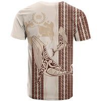 Swimming With Humpback Whales Season Tonga T Shirt Tongan Tofuaa Ngatu Pattern Brown