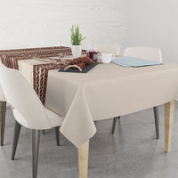 Swimming With Humpback Whales Season Tonga Tablecloth Tongan Tofuaa Ngatu Pattern Brown