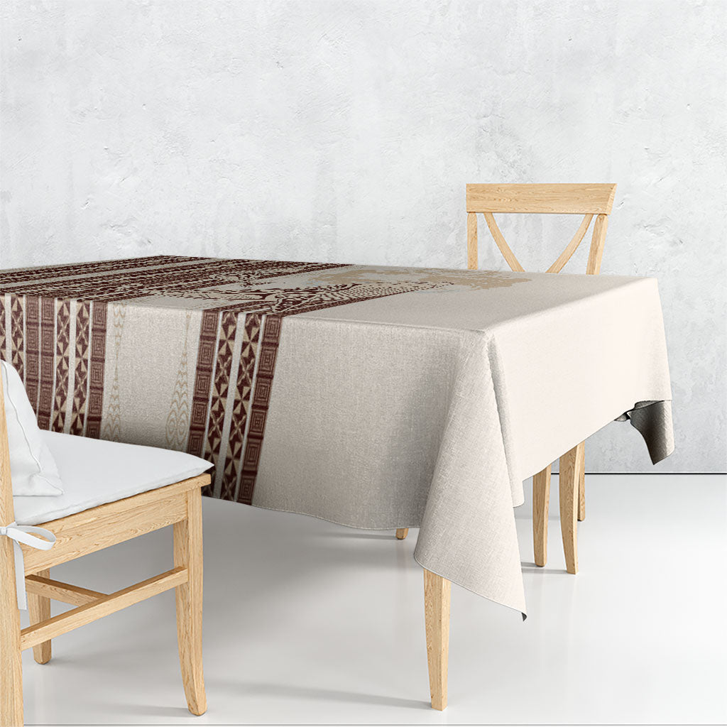 Swimming With Humpback Whales Season Tonga Tablecloth Tongan Tofuaa Ngatu Pattern Brown