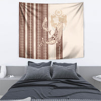 Swimming With Humpback Whales Season Tonga Tapestry Tongan Tofuaa Ngatu Pattern Brown