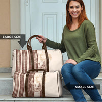Swimming With Humpback Whales Season Tonga Travel Bag Tongan Tofuaa Ngatu Pattern Brown