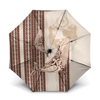 Swimming With Humpback Whales Season Tonga Umbrella Tongan Tofuaa Ngatu Pattern Brown